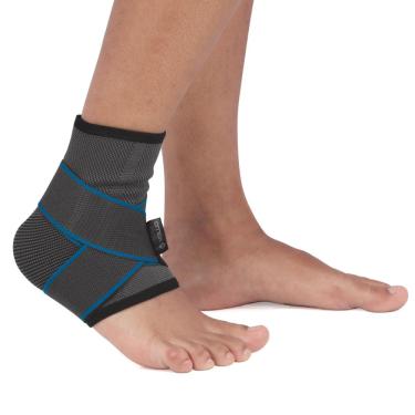 Imagem de Tornozeleira Vollo Relieve com Compressão Direcionada Cinza-P/M