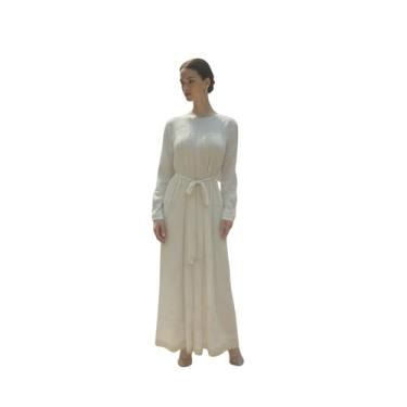 Imagem de Star Vixen Vestido feminino longo de chiffon bordado de 142 cm, Branco, P