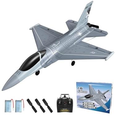 Imagem de RCSHOBBY RC Plane 2.4Ghz F-16 Fighting Falcon 4-CH Remote Control Airplane RC Jet with X-Pilot Stabilizer System and One Key Aerobatic,Ready to Fly for Adults(2 batteries)