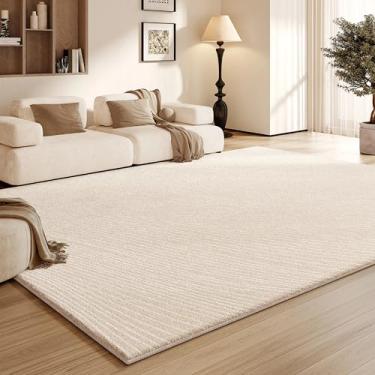 Imagem de Tapete decorativo para sala de estar, grande, estilo creme, para quarto, macio e fofo, para sala de estar, vestiário grosso (200x250 cm/F)