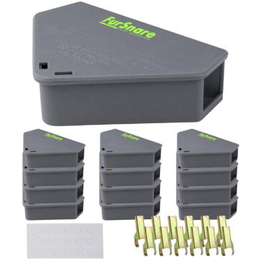 Imagem de Estação de isca de mouse para ambientes externos e internos com chaves - armadilhas para ratos para morte interna em casa - Caixa de isca de rato para intoxicação por mouse para casa, controle de