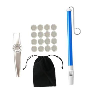 Imagem de Fenteer Flauta Kazoo com Membranas Parceiro de Violão Boca Portátil Instrumento Musical Kazoo para Presentes, Shows, Concertos, Prêmios Infantis, Prata
