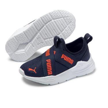Imagem de Tênis de Corrida Wired Run Slip-on INF BDP, Puma, Unissex, Marinho/Laranja, 23
