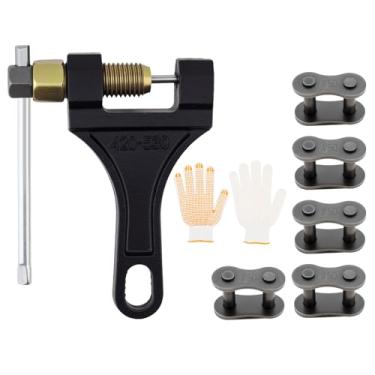 Imagem de Windance Disjuntor de corrente universal com 5 peças #50 Master Link Aço de alto carbono 420 428 520 525 528 530 Ferramenta de reparo de remoção de pino de corrente Motocicleta ATV Dirt Bike Scooter