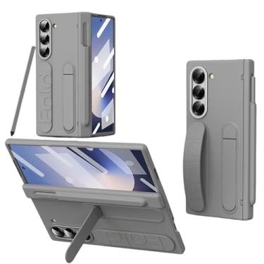 Imagem de Case Protetora Z Fold6 – Proteção para Dobradiça, Pelicula HD Integrado, Alça de Pulso, Suporte 3 Ângulos (Cinza)