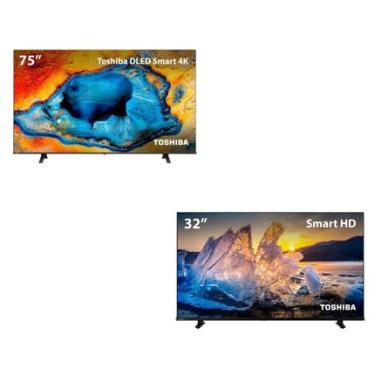 Imagem de Smart TV DLED 75" 4K Toshiba  VIDAA  + Smart TV DLED 32" HD Toshiba VIDAA - TB033MKB TB033MKB