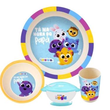 Imagem de Kit Refeição Bolofofos 3 Peças Bowl 300ml Com Tampa e Talher Ideal Par