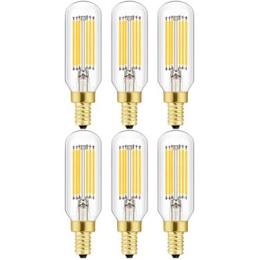 Imagem de Lâmpadas LED T6 reguláveis, lâmpadas Edison 6W E12 branco macio 3000 K, 600 lm, lâmpadas incandescentes de candelabro de 60 W equivalentes a lâmpada vintage de filamento de LED Edison com 6 unidades