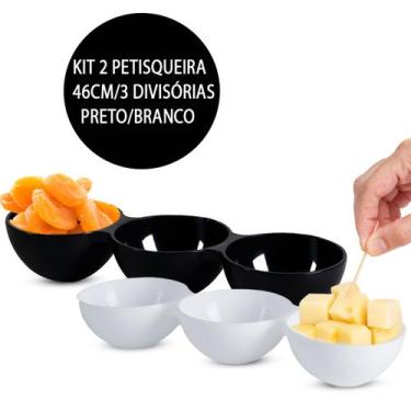 Imagem de 2 Petisqueiras c/ 3 Divisões Churrasco Queijo Iguarias Doces - Paramou