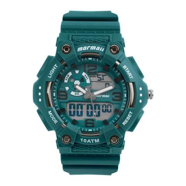 Imagem de Relógio MORMAII masculino anadigi verde branco MO0626/8A