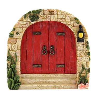 Imagem de TOPINCN Porta de Fada Em Miniatura Porta de Fada de Madeira para árvores Decoração Ao Ar Livre Mini Acessórios de Jardim Com Design de Janela Oca para Decoração de Parede da Sala de (#7)