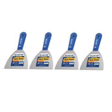 Imagem de Kit 4 Espátulas Inox Gesseiro 120 mm Série 790 - Castor