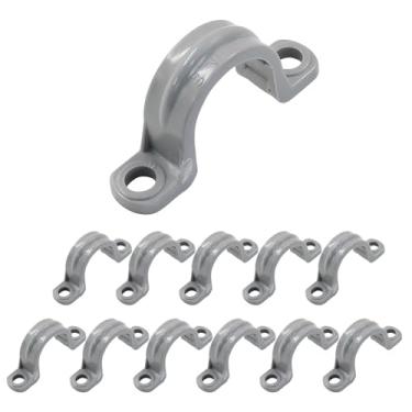 Imagem de Murtenze Tiras de tubo de PVC de 1/2 polegada, 2 furos, braçadeiras de tubo de plástico para canos, conduítes e cabos de PVC, pacote com 12