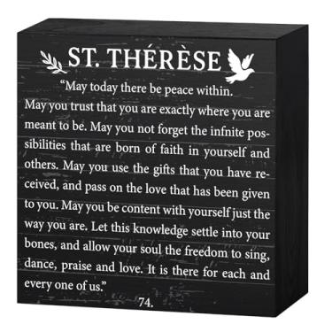 Imagem de Placa de mesa para amantes de livros inspiradora para escritórios decoração de mesa St.Thérese citação para livrarias, estantes, bibliotecas, decoração de leitura para casa, presente ideal para