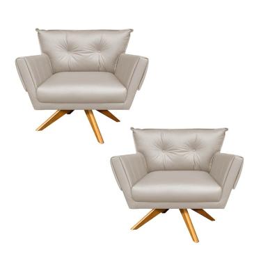 Imagem de Kit 02 Poltronas Giratórias Anitta Corino Bege