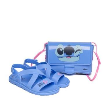Imagem de Sandália Infantil Grendene Disney Stitch Bolsa Azul/Rosa, Azul, Rosa, 