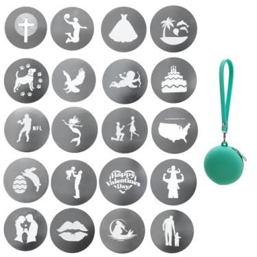 Imagem de Kit exclusivo de 20 peças de gobos redondos para soneca óptica, padrões de placa de metal de 66 mm/2,6 pol para fixação de holofotes compatíveis com Godox BFP/OT1/OT1 Pro/II/Westcott Optical Spot