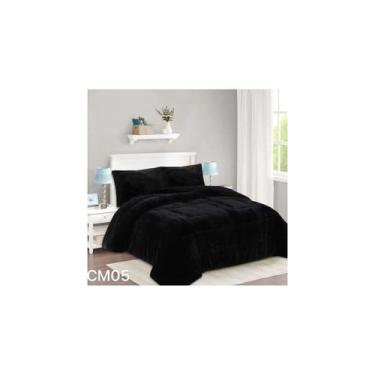 Imagem de Colcha Chiporro Plaza y Media Furry 1 1/2 - preta - Lightbek Official 