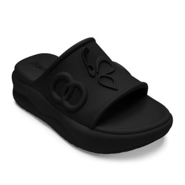 Imagem de Cloud Lady Slippers Conforto luxuoso Sandálias com plataforma Sapatilhas Cloud para senhora(Preto,34)