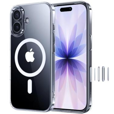 Imagem de NIMASO Capa transparente para iPhone 17, compatível com MagSafe, proteção de grau militar à prova de choque, não amarela, capa magnética fina para iPhone 17, transparente
