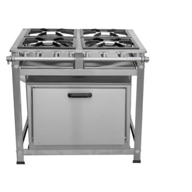 Imagem de Fogão Industrial 4 Bocas 40x40 Bp P8 em Aço Inox com Forno
