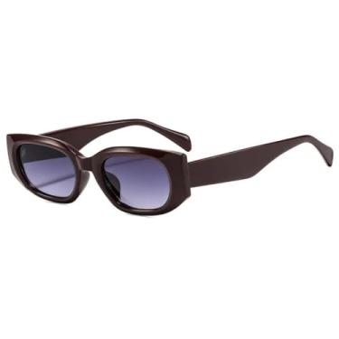 Imagem de Óculos de sol vintage com armação pequena estilo gatinho, feminino, gradiente, popular, luxuoso, leopardo, masculino, punk, uv400 (vinho, vermelho e cinza)
