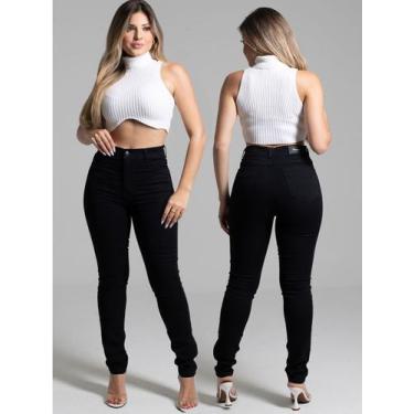 Imagem de Calça Jeans Skinny Hot Pants Feminina Sawary Original Cintura Alta Est