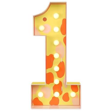 Imagem de Retisee Tenda para letreiro número 1, placa de selva grande número 1 para decorações de 1º aniversário, kit de placa de espuma pré-cortada, carta de mosaico gigante para decoração de festa de