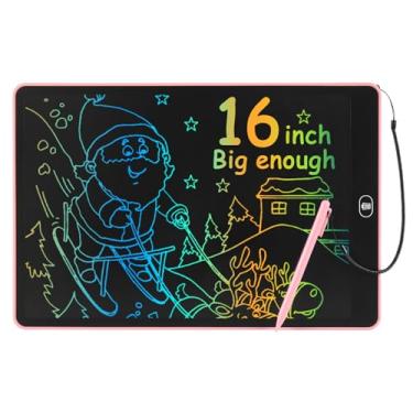 Imagem de Tablet de desenho LCD de 16 polegadas para crianças e adultos, brinquedos sensoriais para meninas de 3 a 8 anos, atividades de viagem de carro presentes de dia dos namorados para crianças e mulheres