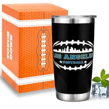 Imagem de Fã de futebol 590 ml copo de café isolado com tampa Los Angeles temático merch shop homens mulheres material esportivo equipamentos equipamentos carregadores equipe mesa decoração acessórios