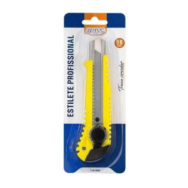 Imagem de Estilete largo 18mm metal brw es1802, AMARELO