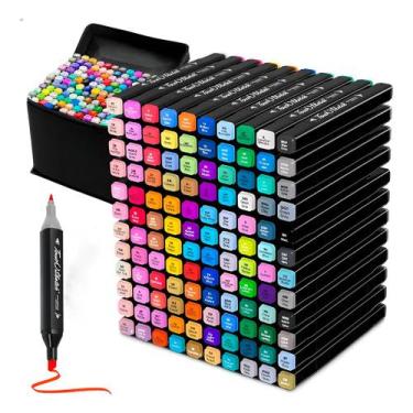 Imagem de Marcadores Ponta Dupla 120 Cores Conjunto Permanente para Artes e Dese