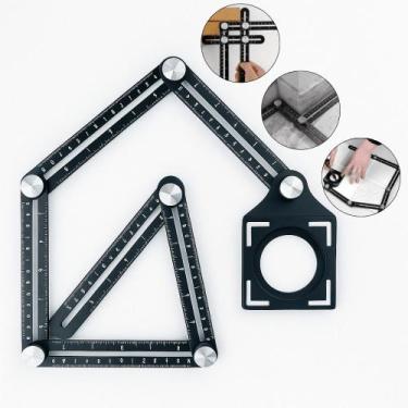 Imagem de Régua Multifuncional Articulada em Alumínio  Esquadro Ajustável para C