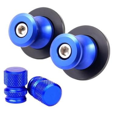 Imagem de BYYINGSUS Acessórios de motocicleta Acessórios de bobinas deslizantes de braço oscilante Parafusos de suporte de 6 mm compatíveis com Y&AMAHA MT09 Tracer MT-09 SP 2017-2024 (azul combinado)