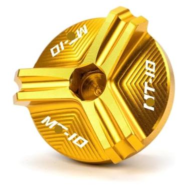 Imagem de Compatível com MT03 MT07 FZ07 MT10 FZ10 MT25 MT 03 07 10 25 YZF R1 R3 R6 FZ1 FZ6 Fa&zer Tampa de enchimento de óleo de motor de motocicleta (MT10-ouro)