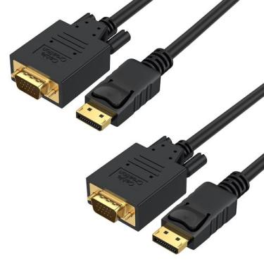 Imagem de Cabo CableCreation DP para VGA, pacote com 2 unidades, 1,8 m 1080p @60