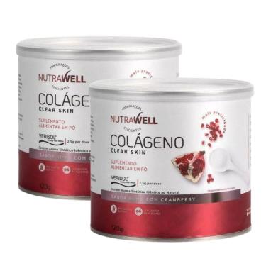 Imagem de Kit 2 Colageno Verisol Clear Skin Nutrawell Romã Cranberry