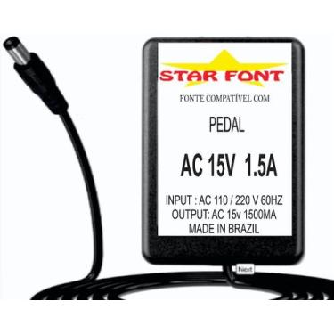 Imagem de Fonte AC 15V 1.5A para Pedal Pedaleira ZOOM - Bivolt - Starfont