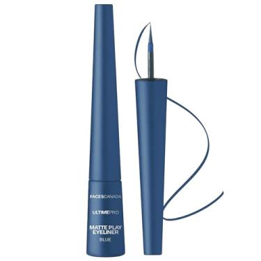 Imagem de FACESCANADA Delineador azul Ultime Pro Matte Play - Safira | Acabamento fosco de longa duração 24 horas | Secagem rápida e ponta de feltro precisa | À prova d'água e à prova de manchas | 2,5 ml