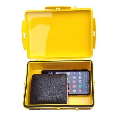 Imagem de Caixa Impermeável com Vedação, para manter Documentos e Celulares Secos. 1 Unidade com 21 x 13,7 x 6cm