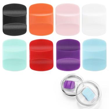 Imagem de 8 peças de substituição deslizante magnético de tampa, bloco de pressão magnético de substituição, compatível com tampas YETI de 283 g, 473 g, 590 ml, 850 g (laranja, rosa, roxo, vermelho, verde, azul