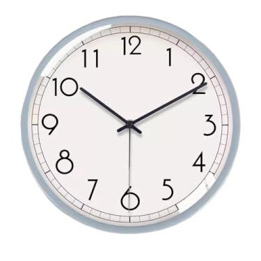 Imagem de Relógio de parede silencioso e simples, adequado para sala de estar, relógio de casa elegante, adequado para sala de estar, estudo e quarto. Para decoração de casa (azul claro, 40,6 cm)