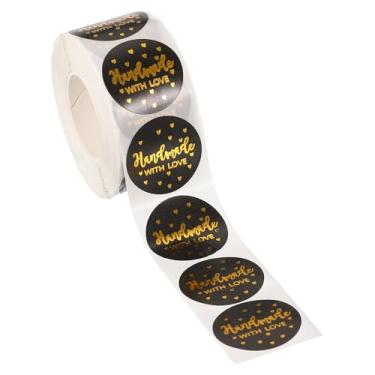 Imagem de PATIKIL 500 pçs adesivos de agradecimento, etiquetas autoadesivas redondas de 2,5 cm, rolo pequeno de adesivos de agradecimento para envelope de caixa de selagem de pequenas empresas, feito à mão com