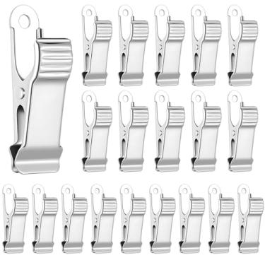 Imagem de LIQWEI 20 peças de mini clipes jacaré, clipe de parede de aço inoxidável, grampos de mola de jacaré para artesanato, mini grampos de metal pendurados para fios, fotos, lanches, papel, decoração de