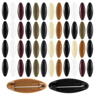 Imagem de XLIUAX 48 peças de alfinetes Hijab para mulheres, broche colorido de hijab, broche oval oco para lenço muçulmano, alfinetes de segurança, decoração de pano de bloqueio, alfinetes de fraldas para