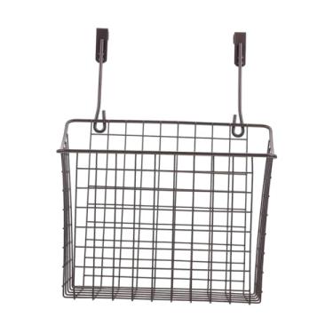 Imagem de Baoblaze Organizador de porta de armário de arame, cesta de armazenamento de grade decorativa de ferro resistente, prateleira de armazenamento para lavanderia,