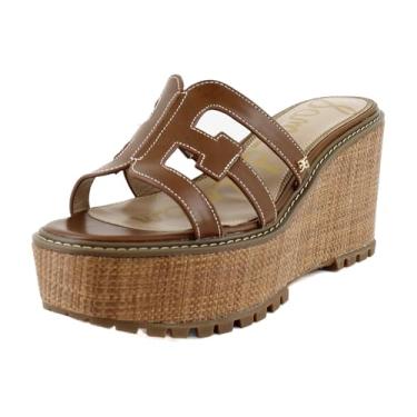 Imagem de Sam Edelman Sandália feminina Laine Wedge, Rich Cognac, 8.5