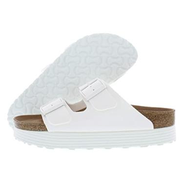 Imagem de Birkenstock Sandália feminina Papillio Arizona plataforma vegana, Branco, 5-5.5 Narrow