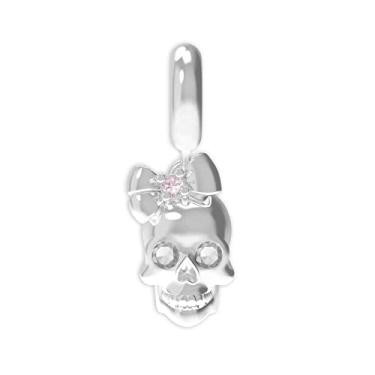 Imagem de Berloque de Prata 925 La Catrina Caveira Alba com Zircônias