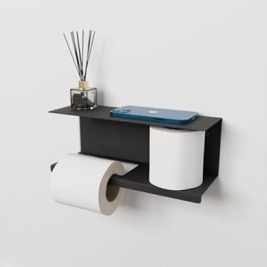 Imagem de Prateleira moderna de papel higiênico, organizador de banheiro minimalista, suporte de papel